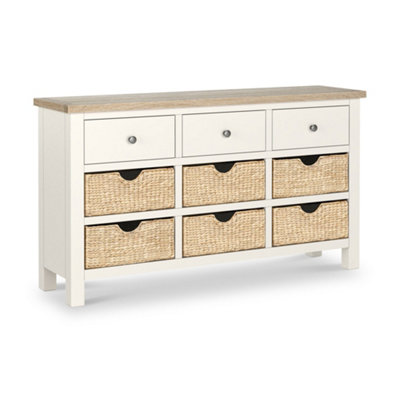 Farro Basket Coconut White 9 Drawer ChestFully AssembledBy Roseland Furniture from B&Q