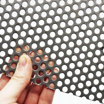 The Mesh Company Ss304 5mm Round Hole 1mm Thick Perforated Metal250 X 500mm from B&Q