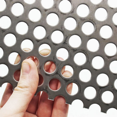 The Mesh Company Ss304 10mm Round Hole 1mm Thick Perforated Metal250 X 500mm from B&Q