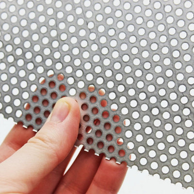 The Mesh Company Aluminium 3mm Round Hole 1mm Thick Perforated Metal1M X 500mm from B&Q