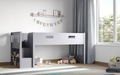 Flair Charles Mid Sleeper Wooden Frame OnlyGrey from B&Q