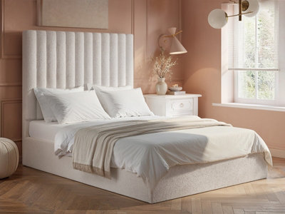 Flair Everley Boucle Ottoman Bed Cream Double