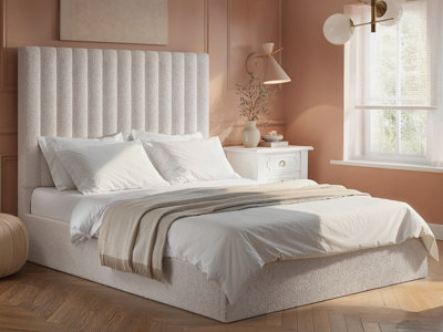 Flair Everley Boucle Ottoman Bed Cream Kingsize