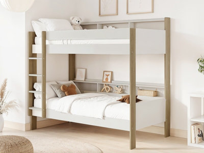 B&Q -  Bodie Solid Wood Storage Bunk Bed White & Oak