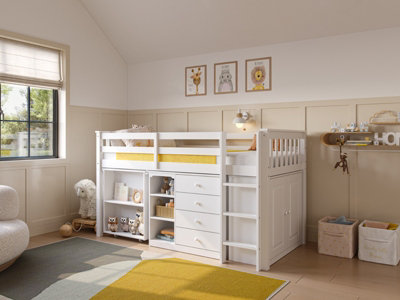 Flair Oban Single White Cabin Bed - Space-Saving Sleep, Study & Storage Solution - Image 6
