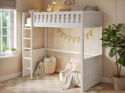 B&Q -  Bea Wooden High Sleeper White
