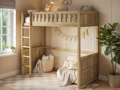 B&Q -  Bea Wooden High Sleeper Oak