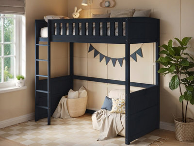 B&Q -  Bea Wooden High Sleeper Navy