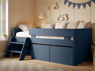 Rackhams Blue Logan Single Storage Low Sleeper Bed - Image 6