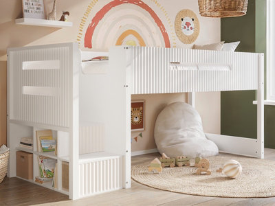 Flair Luca Mid Sleeper Ribbed White from B&Q
