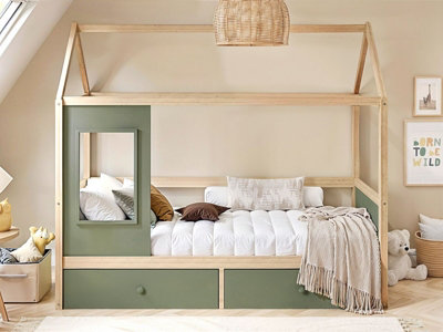 Flair Unisex Green Ted Play House Wooden Bed With Storage In | : Single - Image 7