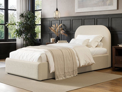 Flair Alba Cream Boucle Single Ottoman Bed - Image 6