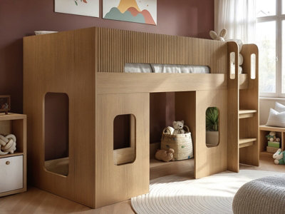 Flair Lino Playhouse Mid Sleeper Bed Oak from B&Q