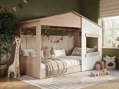 Rackhams Brown Dreamland House Bed Oak - Image 4