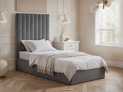 Flair Everley Single Ottoman Bed - Grey - Image 7