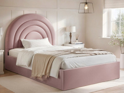Flair Furniture Ava Ottoman Bed Small Double Velvet Pink - Image 4