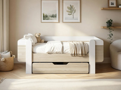 B&Q -  Alfie Wooden Toddler Bed White & Oak
