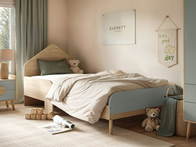 Flair Noah Single Bed Oak - Sage Green - Image 7