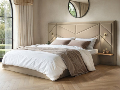Flair Gold/Beige Alice Hotel Ottoman Bed With Usb Lights Velvet - Double - Image 4
