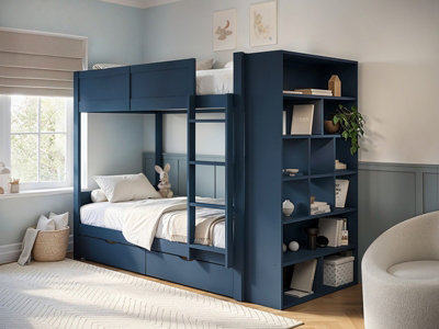 Flair Ruby Blue Wooden Bunk Bed with Storage - Kids, New - Image 7