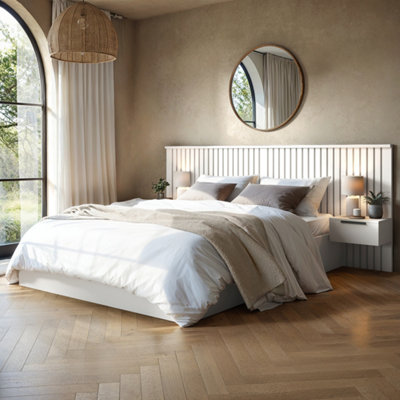 B&Q -  Taylor Hotel Ottoman Bed With Side Tables White Double