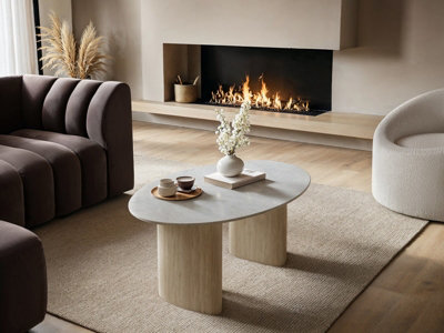 Solace+Co Elin Sintered Stone Effect Coffee Table from B&Q