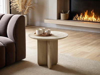 Solace+Co Aven Sintered Stone Effect Side Table from B&Q