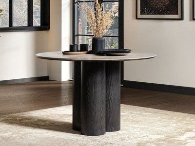 Solace+Co Deko Sintered Stone Dining Table Black from B&Q