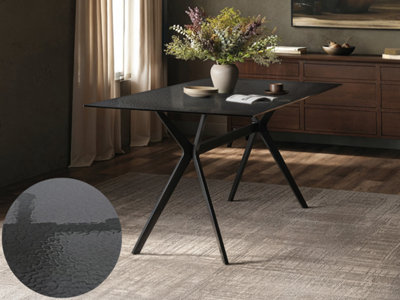 Solace+Co Emil Black Glass Dining Table from B&Q