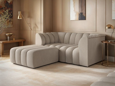 Solace+Co Halle 2 Seater With Footstool Beige Chenille from B&Q