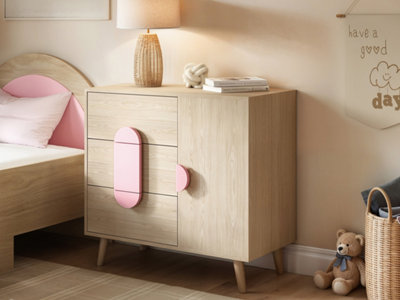 Flair Unisex Pink Noah Chest Of Drawers Oak In - Image 7