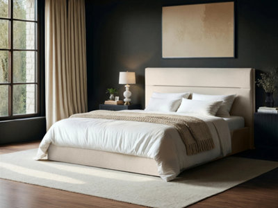 B&Q -  Nela Ottoman Kingsize Bed Cream