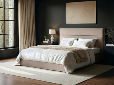 B&Q -  Nela Ottoman Kingsize Bed Beige