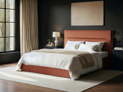 B&Q -  Nela Ottoman Double Bed Burnt Orange