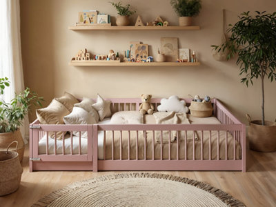Flair - Montessori Toddler Floor Bed - Small Double - Pink - Image 6