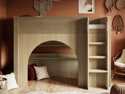 B&Q -  Kaska Mid Sleeper With Ribbed Panel Oak