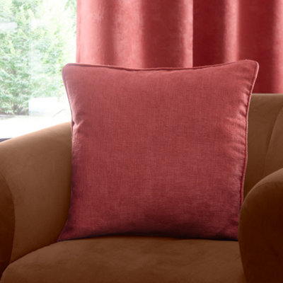 Fusion Strata Luxe Terracotta Velvet Filled Cushion from B&Q