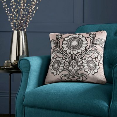 Laurence Llewelyn-Bowen Romilly Floral Velvet Filled Cushion