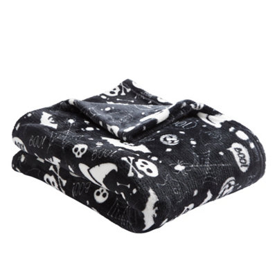 Bedlam Boo Fleece Halloween Throw - Black - Image 8