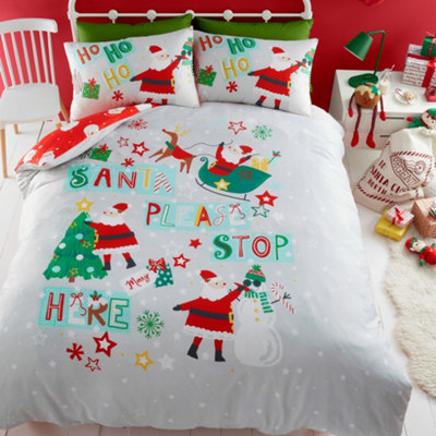 Bedlam Santa Please Stop Here Glow In The Duvet Cover Set Dark