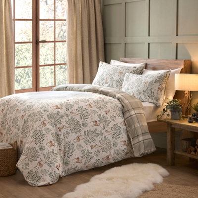 Dreams & Drapes Forest Animals 100% Brushed Cotton Duvet Cover Set from B&Q