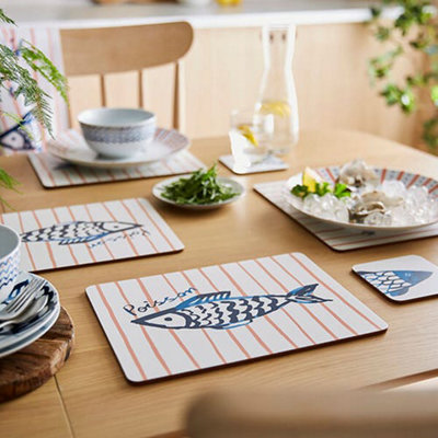 Ulster Weavers Catch Of The Day Pack Of 4 Cork Placemats from B&Q