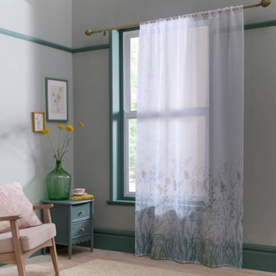 Appletree Arianna Natural Floral Print Voile Panel Light - B&Q