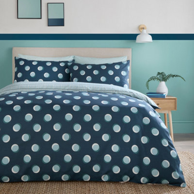 B&Q -  Polka Spot All Over Spot Blue Duvet Cover Set - Image 10