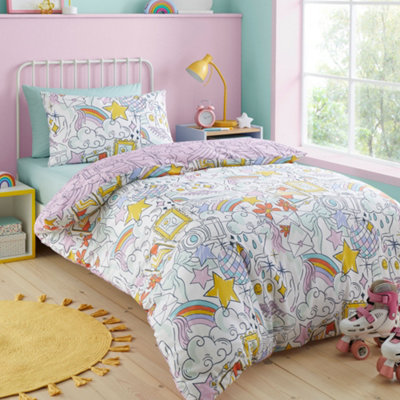 Bedlam Doodle Hobby Duvet Cover Set Single 140 x 200cm – Polycotton Easy Care Bedding with Playful Doodle Print, Includes 1 Pillowcase - Image 9