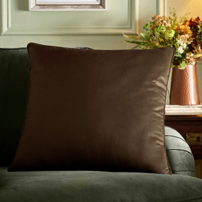 B&Q -  Harlan Velvet Brown Filled Cushion