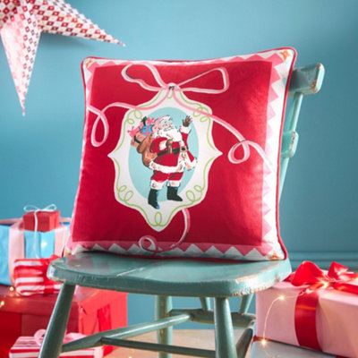 Fusion Christmas Vintage Frames Filled Cushion In Red - Image 9
