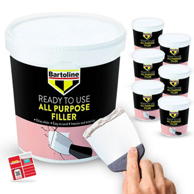 SOL 6Pk 600G Bartoline All Purpose Ready Mixed Filler Wall Filler Ready Mixed For Holes Filler For Walls Ready Mixed Plaster Wall Hole from B&Q