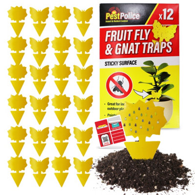 Pest Police Sticky Fruit Fly And Fungus Gnat Trap 24Pk (2X12Pk) from B&Q