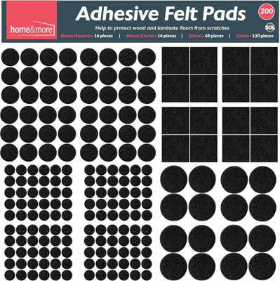 SOL 200Pk Felt Pads For Furniture Feet Floor Protectors For Chairs And Furniture Legs To Protect Hardwood Floors from B&Q
